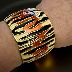 Kenneth Jay Lane Wide Tiger Bangle Bracelet